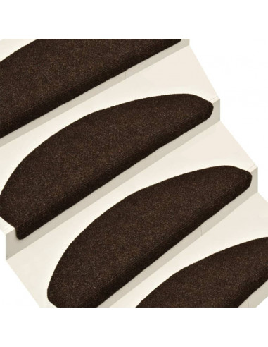 Tappetini Autoadesivi Scale 15 pz Marroni 56x17x3 cm Agugliati