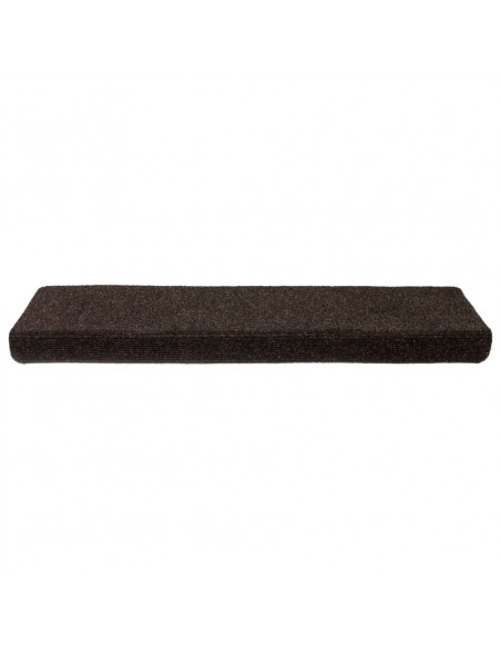 Tappetini per Scale Tessuto Agugliato 15 pz 65x21x4 cm Marrone