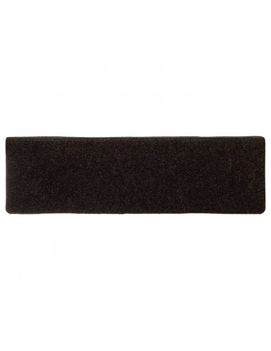 Tappetini per Scale Tessuto Agugliato 15 pz 65x21x4 cm Marrone