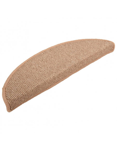 Tappetini per Scale 15 pz Marrone Chiaro 56x17x3 cm