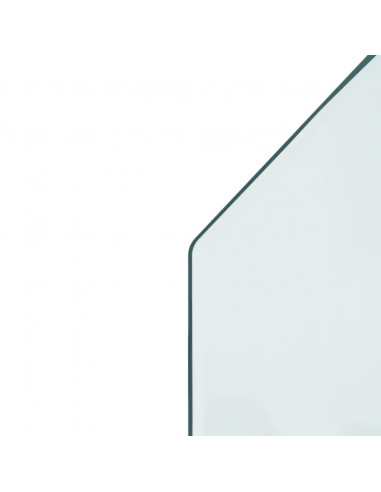 Lastra in Vetro per Caminetto Esagonale 120x50 cm