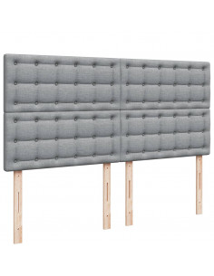 Giroletto a Molle con Materasso Grigio Chiaro 200x200cm Tessuto 2