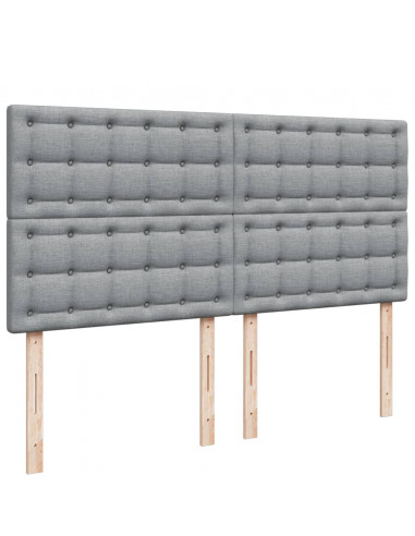 Giroletto a Molle con Materasso Grigio Chiaro 200x200cm Tessuto