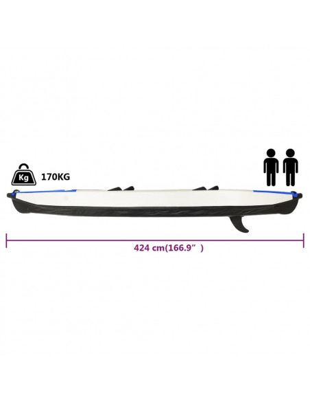 Kayak Gonfiabile Blu 424x81x31 cm in Poliestere