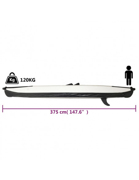 Kayak Gonfiabile Nero 375x72x31 cm in Poliestere