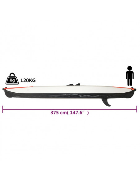 Kayak Gonfiabile Rosso 375x72x31 cm in Poliestere