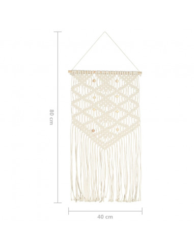 Decorazione da Parete in Macramè 40x80 cm Cotone
