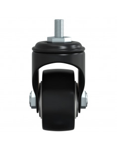 Ruote Girevoli 4 pz Nere 35 mm in Ferro 2