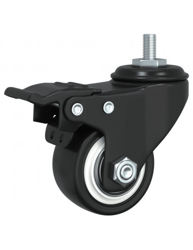 Ruote Girevoli 4 pz Nere 35 mm in Ferro