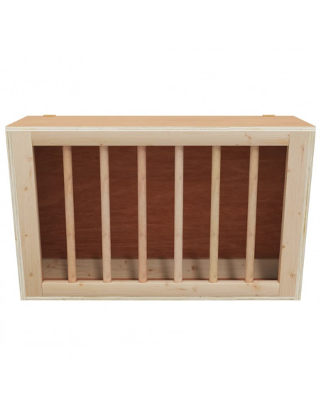 Mangiatoia per Conigli 37x18,5x23 cm in Legno Massello di Abete