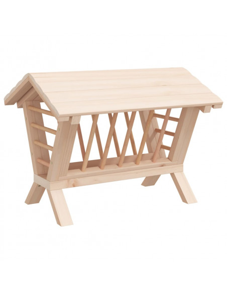 Mangiatoia per Conigli 44x33x33 cm in Legno Massello di Abete