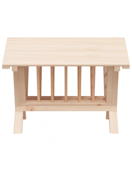 Mangiatoia per Conigli 44x33x33 cm in Legno Massello di Abete