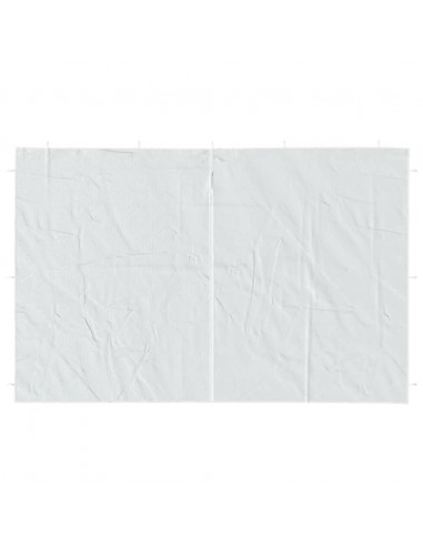 Parete per Tendostruttura in PE 2 pz con Cerniera Bianca