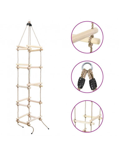 Scala di Corda per Bambini 200 cm in Legno