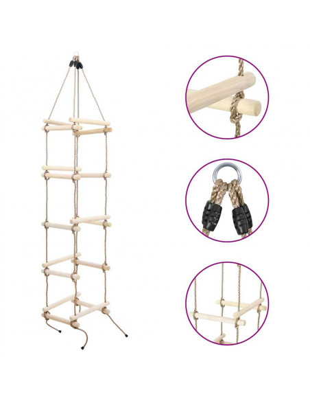 Scala di Corda per Bambini 200 cm in Legno