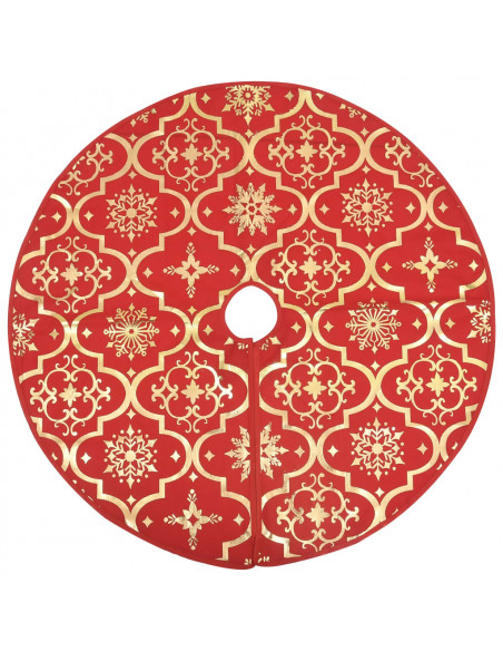 Gonna Albero Natale Raffinata con Calza Rosso Tessuto 90 cm
