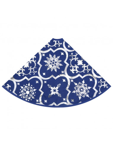 Gonna Albero Natale Raffinata con Calza Blu in Tessuto 90 cm