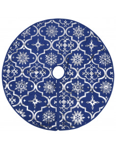 Gonna Albero Natale Raffinata con Calza Blu Tessuto 150 cm 2