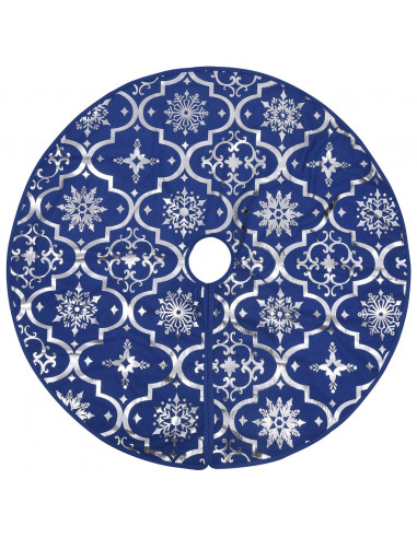 Gonna Albero Natale Raffinata con Calza Blu Tessuto 150 cm