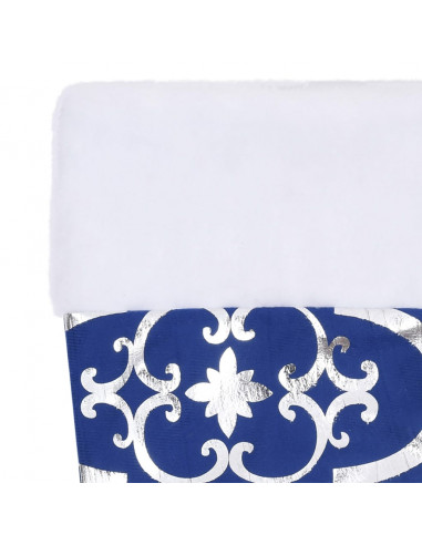 Gonna Albero Natale Raffinata con Calza Blu Tessuto 150 cm