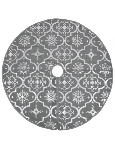 Gonna Albero Natale Raffinata con Calza Grigia in Tessuto 90 cm