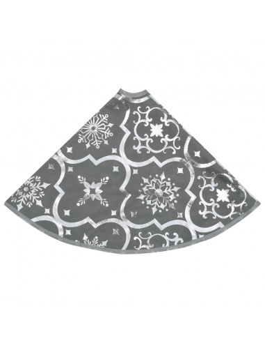 Gonna Albero Natale Raffinata con Calza Grigia in Tessuto 90 cm