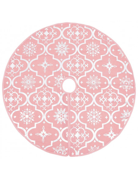 Gonna Albero Natale Raffinata con Calza Rosa Tessuto 90 cm