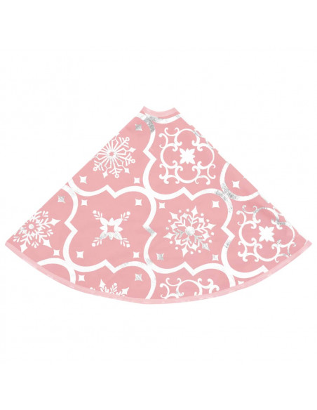 Gonna Albero Natale Raffinata con Calza Rosa Tessuto 90 cm