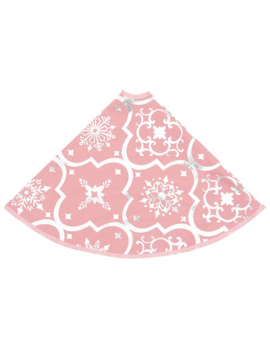 Gonna Albero Natale Raffinata con Calza Rosa Tessuto 150 cm