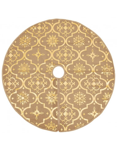 Gonna Albero Natale Raffinata con Calza Giallo Tessuto 150 cm