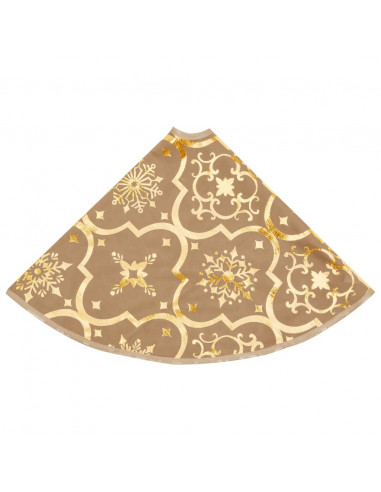 Gonna Albero Natale Raffinata con Calza Giallo Tessuto 150 cm