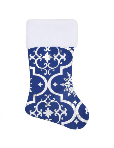 Gonna Albero Natale Raffinata con Calza Blu Tessuto 122 cm