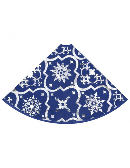 Gonna Albero Natale Raffinata con Calza Blu Tessuto 122 cm