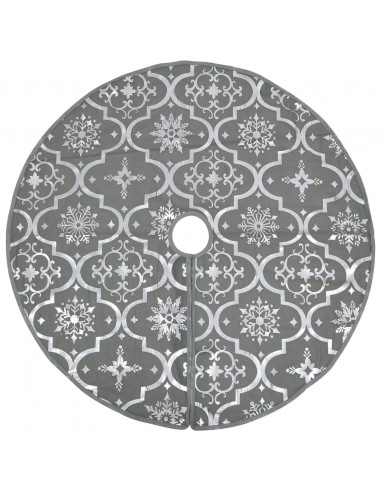 Gonna Albero Natale Raffinata con Calza Grigia Tessuto 122 cm