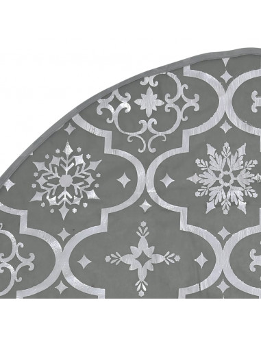 Gonna Albero Natale Raffinata con Calza Grigia Tessuto 122 cm