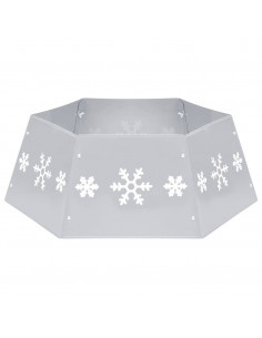 Gonna per Albero di Natale Argento e Bianco Ø68x25 cm 2