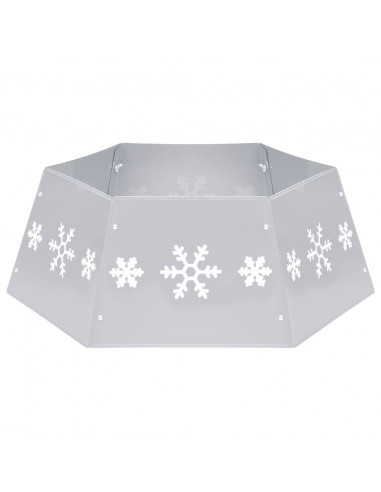 Gonna per Albero di Natale Argento e Bianco Ø68x25 cm