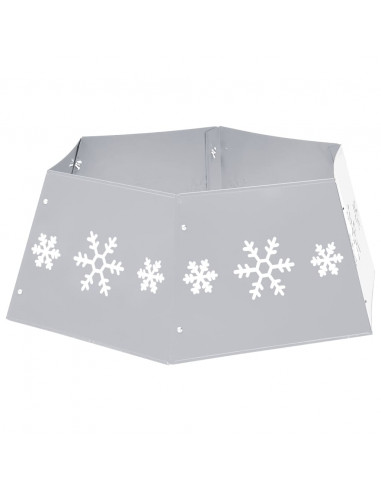 Gonna per Albero di Natale Argento e Bianco Ø68x25 cm