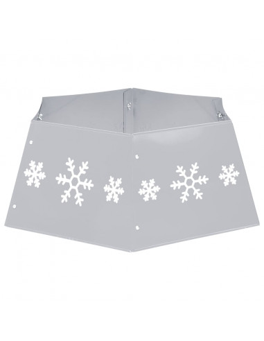 Gonna per Albero di Natale Argento e Bianco Ø68x25 cm