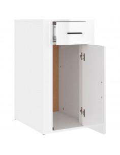 Armadietto Scrivania Bianco Lucido 40x49x75cm Legno Multistrato 2