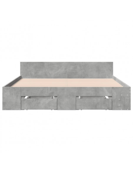 Giroletto Cassetti Grigio Cemento 140x190 cm Legno Multistrato