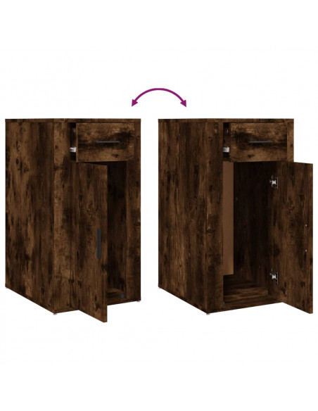 Mobile Scrivania rovere fumo 40x49x75 cm Legno Multistrato