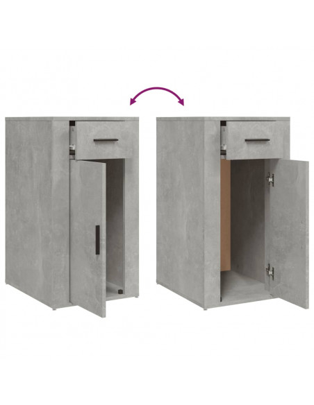 Mobile Scrivania Grigio cemento 40x49x75 cm Legno Multistrato