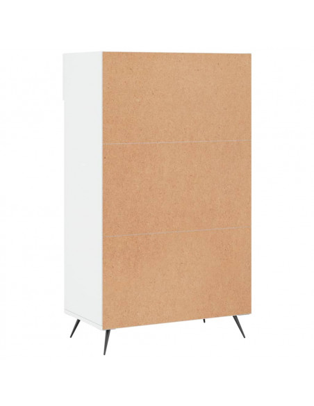 Scarpiera Bianco Lucido 60x35x105 cm in Legno Multistrato