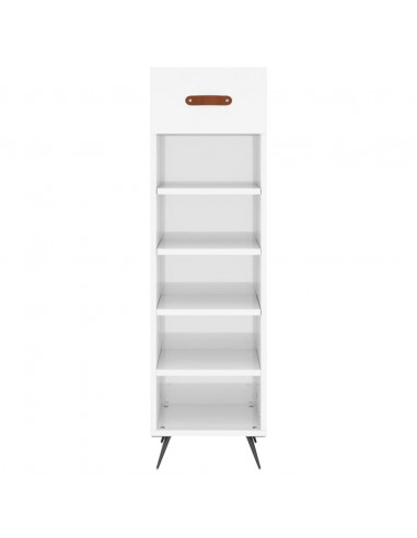 Scarpiera Bianco Lucido 30x35x105 cm in Legno Multistrato