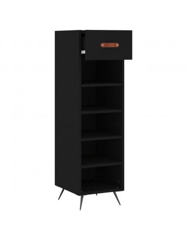 Scarpiera Nera 30x35x105 cm in Legno Multistrato