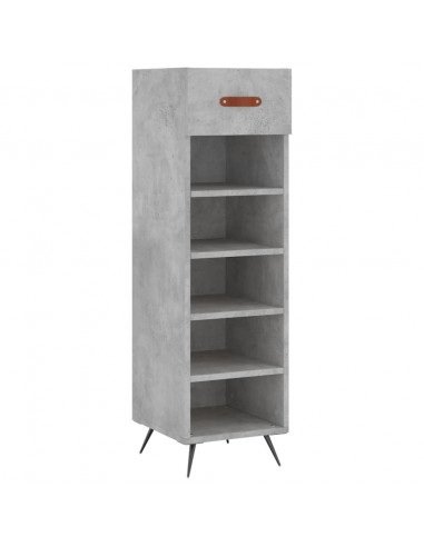 Scarpiera Grigio Cemento 30x35x105 cm in Legno Multistrato