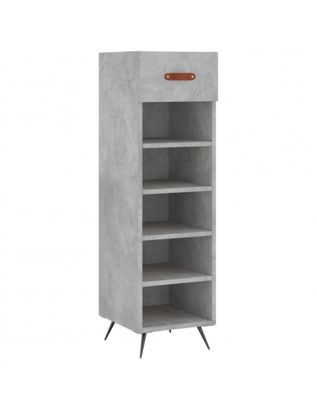 Scarpiera Grigio Cemento 30x35x105 cm in Legno Multistrato