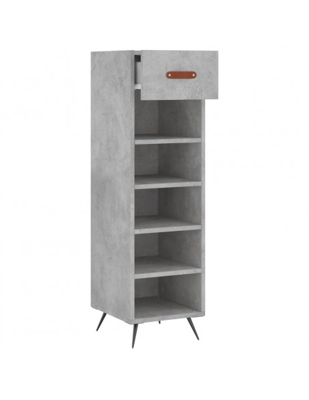 Scarpiera Grigio Cemento 30x35x105 cm in Legno Multistrato