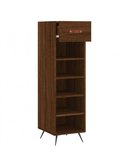 Scarpiera Rovere Marrone 30x35x105 cm in Legno Multistrato
